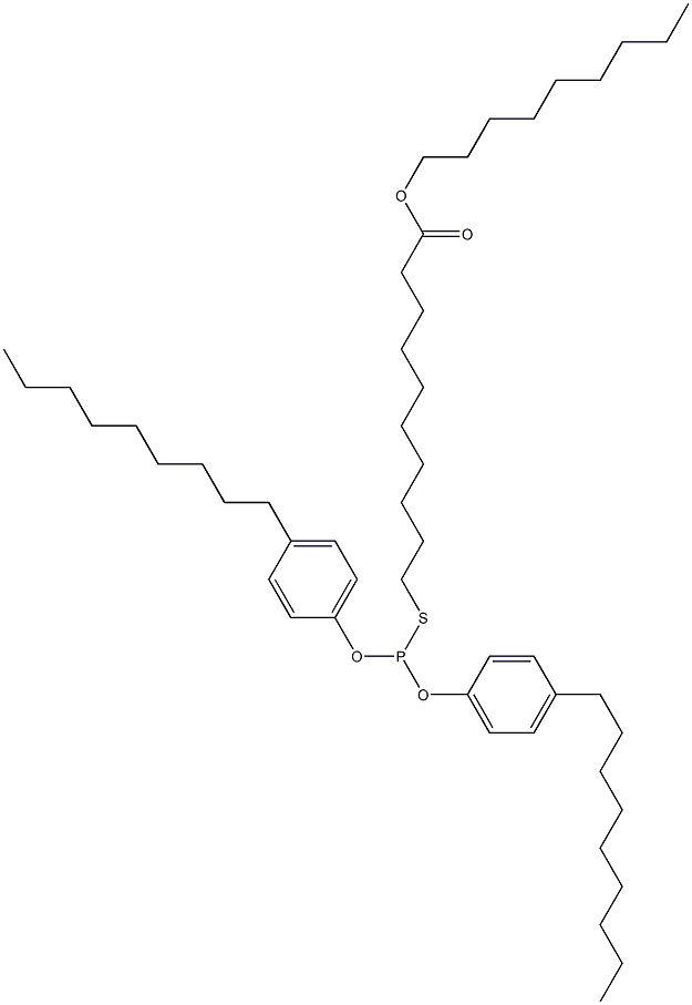 Thiophosphorous acid O,O-bis(4-nonylphenyl)S-(10-nonyloxy-10-oxodecyl) ester 结构式