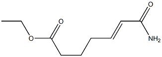 6-エトキシカルボニル-2-ヘキセン酸アミド 化学構造式