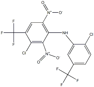 3-Chloro-4-trifluoromethyl-2,6-dinitro-N-[2-chloro-5-trifluoromethylphenyl]benzenamine Struktur