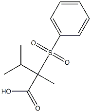 2-フェニルスルホニル-2,3-ジメチルブタン酸 化学構造式