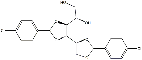 1-O,2-O:3-O,4-O-Bis(4-chlorobenzylidene)-L-glucitol Struktur