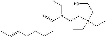 2-[N-エチル-N-(6-オクテノイル)アミノ]-N,N-ジエチル-N-(2-ヒドロキシエチル)エタンアミニウム 化学構造式