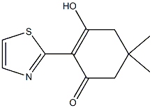 3-Hydroxy-5,5-dimethyl-2-(2-thiazolyl)-2-cyclohexen-1-one,,结构式