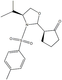 (2R)-2-[(2S,4S)-4-Isopropyl-3-(4-methylphenylsulfonyl)oxazolidin-2-yl]-1-cyclopentanone 结构式