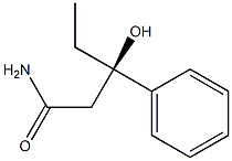 (R)-3-ヒドロキシ-3-フェニルペンタンアミド 化学構造式