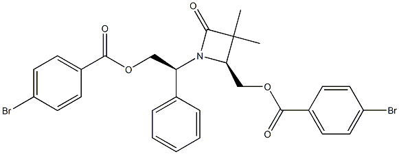 (4S)-3,3-Dimethyl-4-(4-bromobenzoyloxymethyl)-1-[(S)-1-phenyl-2-(4-bromobenzoyloxy)ethyl]azetidin-2-one Structure