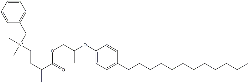 N,N-Dimethyl-N-benzyl-N-[3-[[2-(4-dodecylphenyloxy)propyl]oxycarbonyl]butyl]aminium Structure