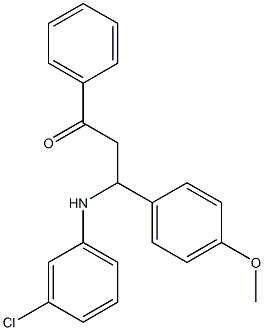 1-(フェニル)-3-(4-メトキシフェニル)-3-[(3-クロロフェニル)アミノ]プロパン-1-オン 化学構造式