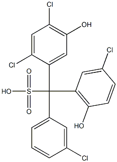 (3-Chlorophenyl)(3-chloro-6-hydroxyphenyl)(2,4-dichloro-5-hydroxyphenyl)methanesulfonic acid Structure