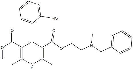 4-(2-Bromopyridin-3-yl)-1,4-dihydro-2,6-dimethylpyridine-3,5-dicarboxylic acid 3-methyl 5-[2-(N-methyl-N-benzylamino)ethyl] ester Structure