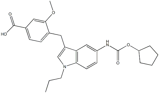 4-[5-Cyclopentyloxycarbonylamino-1-propyl-1H-indol-3-ylmethyl]-3-methoxybenzoic acid