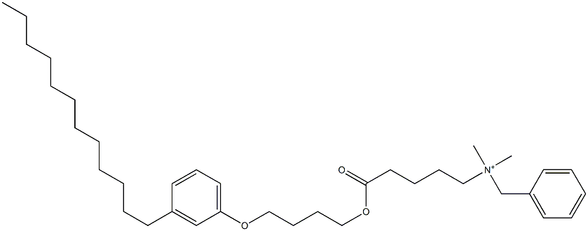 N,N-Dimethyl-N-benzyl-N-[4-[[4-(3-dodecylphenyloxy)butyl]oxycarbonyl]butyl]aminium Structure