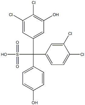 (3,4-Dichlorophenyl)(3,4-dichloro-5-hydroxyphenyl)(4-hydroxyphenyl)methanesulfonic acid,,结构式