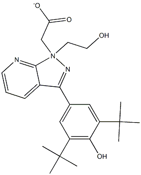 3-(3,5-Di-tert-butyl-4-hydroxyphenyl)-1H-pyrazolo[3,4-b]pyridine-1-ethanol-1-acetate 结构式