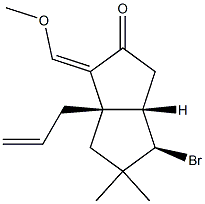 (1S,5S,6R)-6-Bromo-2-(methoxymethylene)-7,7-dimethyl-1-(2-propenyl)bicyclo[3.3.0]octan-3-one,,结构式