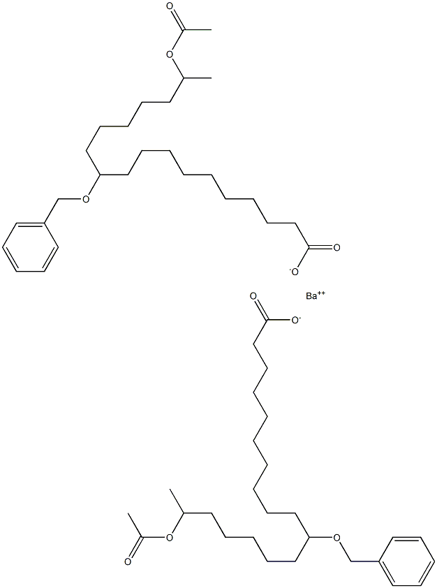 Bis(11-benzyloxy-17-acetyloxystearic acid)barium salt 结构式