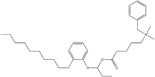 N,N-Dimethyl-N-benzyl-N-[4-[[1-(2-decylphenyloxy)propyl]oxycarbonyl]butyl]aminium 结构式