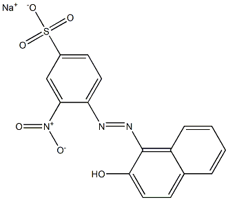 3-Nitro-4-(2-hydroxynaphthalene-1-ylazo)benzenesulfonic acid sodium salt,,结构式