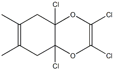 4a,5,8,8a-テトラヒドロ-2,3,4a,8a-テトラクロロ-6,7-ジメチル-1,4-ベンゾジオキシン 化学構造式