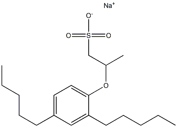 2-(2,4-ジペンチルフェノキシ)プロパン-1-スルホン酸ナトリウム 化学構造式