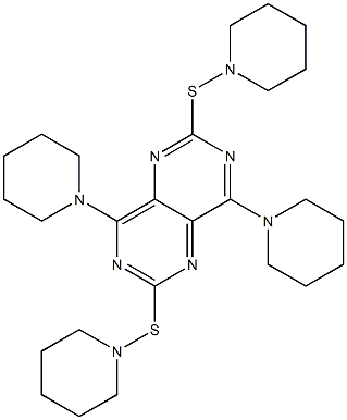 4,8-Di(piperidino)-2,6-bis(piperidinothio)pyrimido[5,4-d]pyrimidine,,结构式