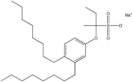 2-(3,4-ジオクチルフェノキシ)ブタン-2-スルホン酸ナトリウム 化学構造式