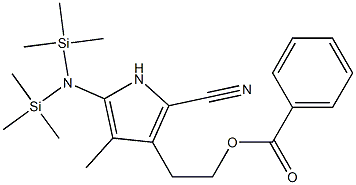 5-[Bis(trimethylsilyl)amino]-3-(2-benzoyloxyethyl)-4-methyl-1H-pyrrole-2-carbonitrile