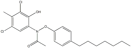 2-(4-ヘプチルフェノキシアセチルアミノ)-4,6-ジクロロ-5-メチルフェノール 化学構造式