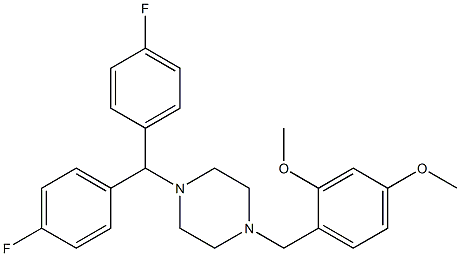 1-[Bis(4-fluorophenyl)methyl]-4-(2,4-dimethoxybenzyl)piperazine,,结构式