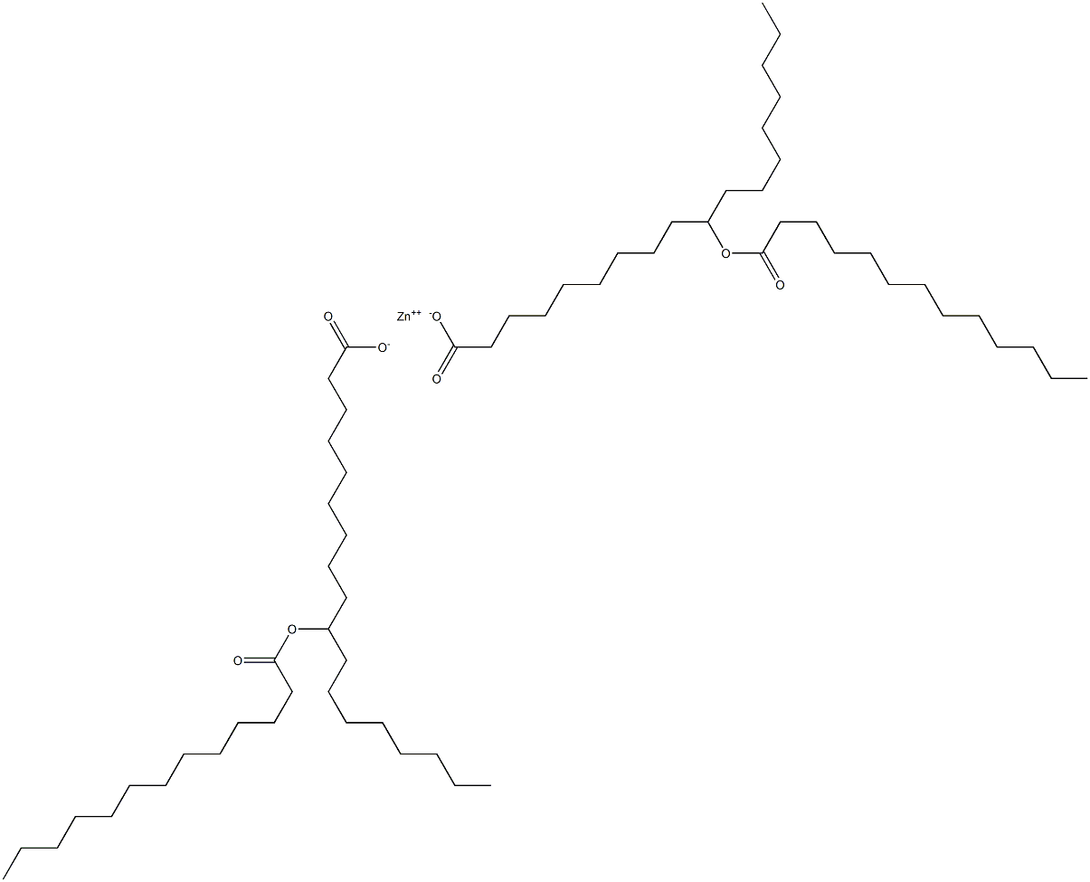 Bis(10-tridecanoyloxyoctadecanoic acid)zinc salt Struktur