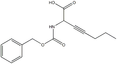 2-ベンジルオキシカルボニルアミノ-3-ヘプチン酸 化学構造式