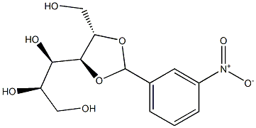 2-O,3-O-(3-Nitrobenzylidene)-D-glucitol Struktur