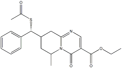 8-[(R)-Acetylthio(phenyl)methyl]-6,7,8,9-tetrahydro-6-methyl-4-oxo-4H-pyrido[1,2-a]pyrimidine-3-carboxylic acid ethyl ester Structure