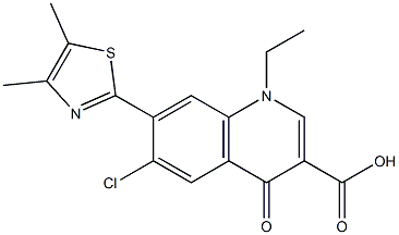 1,4-Dihydro-1-ethyl-4-oxo-6-chloro-7-(4,5-dimethylthiazol-2-yl)quinoline-3-carboxylic acid Structure