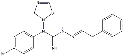 Dihydro-N-[(imino)[2-(2-phenylethylidene)hydrazino]methyl]-N-(4-bromophenyl)-1,2,4-thiadiazol-2(3H)-amine 结构式