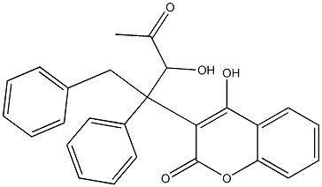 3-(1-Benzyl-2-hydroxy-3-oxo-1-phenylbutyl)-4-hydroxy-2H-1-benzopyran-2-one Structure