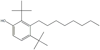 2,4-ジ-tert-ブチル-3-オクチルフェノール 化学構造式