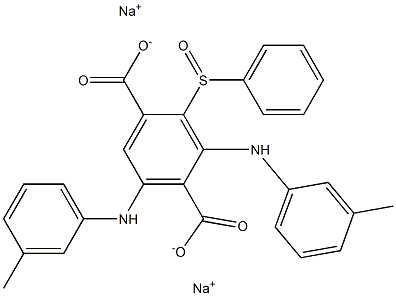 2-(Phenylsulfinyl)-3,5-di(m-toluidino)terephthalic acid disodium salt Struktur