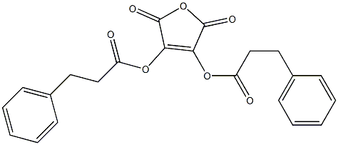 2,3-ビス(3-フェニルプロパノイルオキシ)マレイン酸無水物 化学構造式