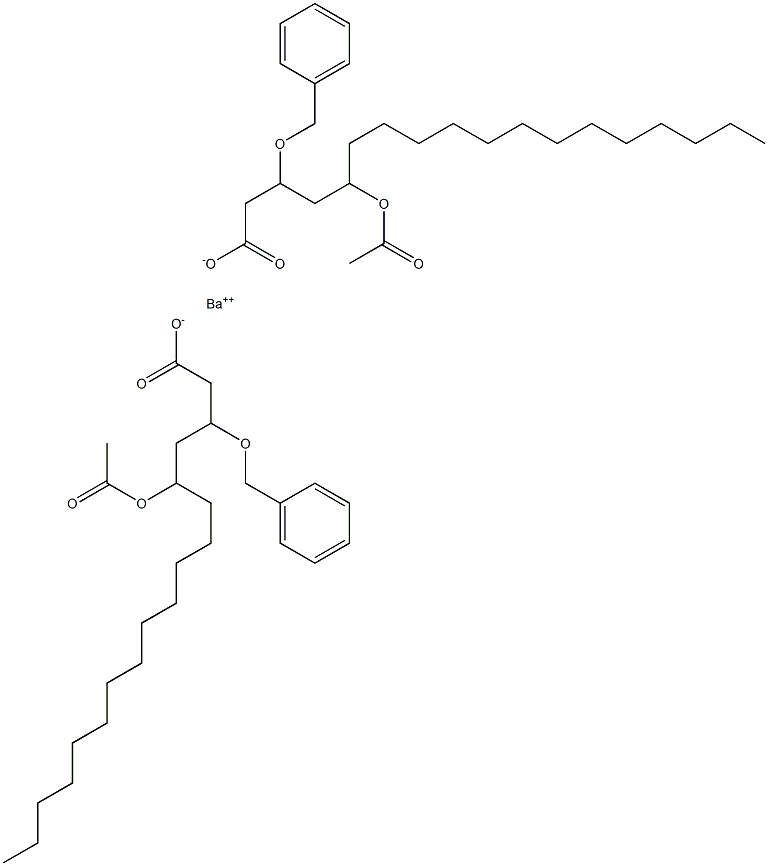 Bis(3-benzyloxy-5-acetyloxystearic acid)barium salt Structure