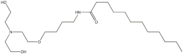 N-[4-[2-[ビス(2-ヒドロキシエチル)アミノ]エトキシ]ブチル]ドデカンアミド 化学構造式