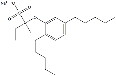 2-(2,5-ジペンチルフェノキシ)ブタン-2-スルホン酸ナトリウム 化学構造式