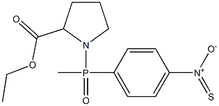 1-[Methylthio(4-nitrophenyl)phosphinyl]pyrrolidine-2-carboxylic acid ethyl ester,,结构式