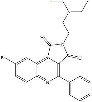 2-[2-(Diethylamino)ethyl]-8-bromo-4-phenyl-2H-pyrrolo[3,4-c]quinoline-1,3-dione 结构式