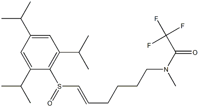 N-[(E)-6-(2,4,6-トリイソプロピルフェニルスルフィニル)-5-ヘキセニル]-N-メチルトリフルオロアセトアミド 化学構造式