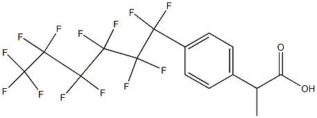 2-[4-(Tridecafluorohexyl)phenyl]propanoic acid,,结构式
