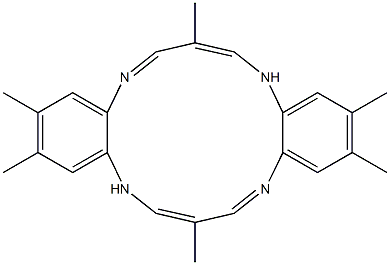 2,3,7,11,12,16-ヘキサメチル-5,14-ジヒドロジベンゾ[b,i][1,4,8,11]テトラアザシクロテトラデシン 化学構造式