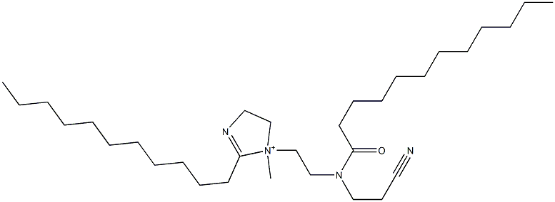 1-[2-[(2-Cyanoethyl)(1-oxododecyl)amino]ethyl]-4,5-dihydro-1-methyl-2-undecyl-1H-imidazol-1-ium,,结构式