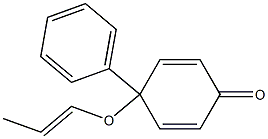 4-フェニル-4-(1-プロペニルオキシ)シクロヘキサ-2,5-ジエン-1-オン 化学構造式