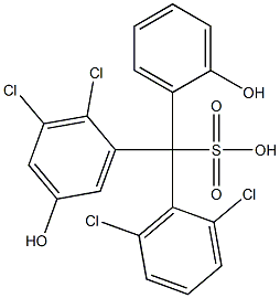 (2,6-Dichlorophenyl)(2,3-dichloro-5-hydroxyphenyl)(2-hydroxyphenyl)methanesulfonic acid 结构式